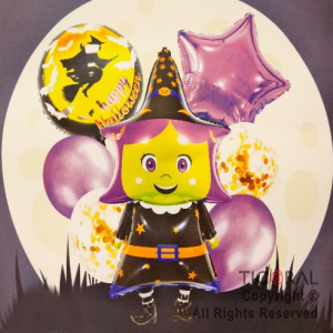 SET DE GLOBOS METALIZADO BRUJA 7 UNIDADES 